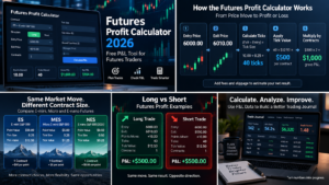 futures profit calculator workflow from entry and exit prices to ticks and net P&L