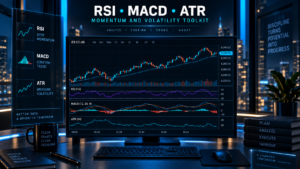 NinjaTrader RSI MACD and ATR indicators on futures charts
