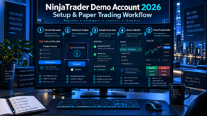 NinjaTrader Sim101 simulated trading account dashboard