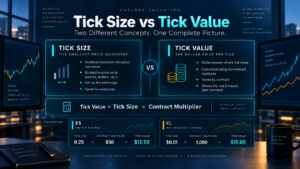 futures tick size versus tick value comparison for major contracts