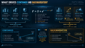 futures curve comparison showing contango versus backwardation