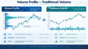 futures volume profile D P b and double distribution shapes