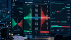 futures DOM compared with Time and Sales footprint charts and cumulative delta