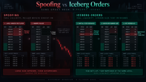 order book pattern showing misleading displayed liquidity and canceled futures orders