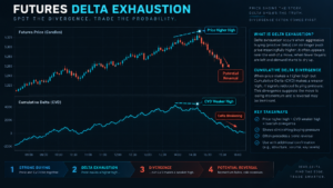 futures exhaustion trading workflow with footprint delta tape confirmation and risk
