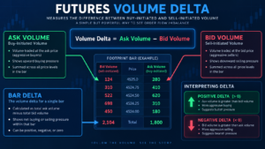 futures volume delta formula using bid volume and ask volume