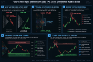 futures poor high retest with TPO footprint delta and order flow confirmation