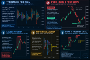 futures poor highs and poor lows trading workflow with TPO retest and order flow