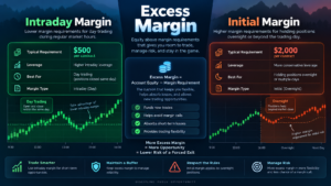 NinjaTrader Excess Margin dashboard with excess intraday and initial margin columns