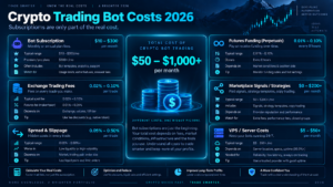 Crypto trading bot types including grid DCA signal AI assisted exchange native and self hosted bots