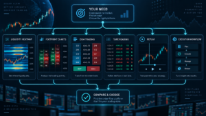 Bookmap alternatives comparison of liquidity heatmap footprint charts DOM ladder and time and sales order flow