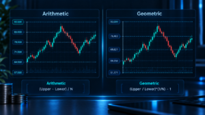 arithmetic and geometric crypto grid spacing formulas