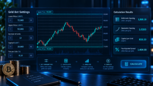 crypto grid bot settings calculator for range spacing fees and capital