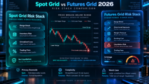 spot and futures grid risk stack showing leverage margin and liquidation