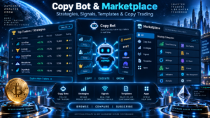 Cryptohopper review 2026 trading bot dashboard with strategies Copy Bots and Marketplace
