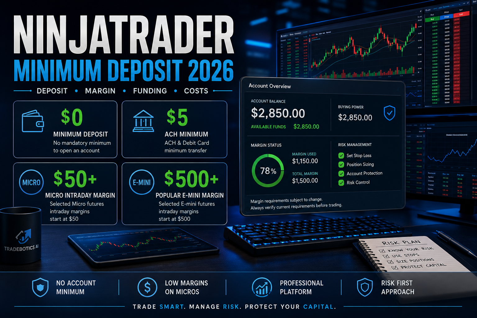 NinjaTrader Minimum Deposit 2026 account funding and futures margin guide