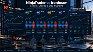 NinjaTrader vs Ironbeam Micro futures commissions and day margin comparison