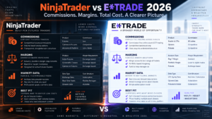 NinjaTrader vs E*TRADE Micro futures commissions and margin comparison