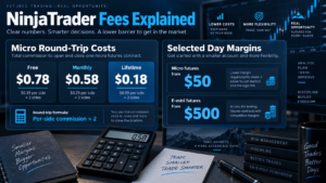 NinjaTrader Fees Micro futures round trip commission comparison