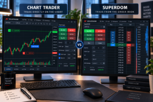 NinjaTrader Chart Trader vs SuperDOM comparison for chart based and ladder based futures order execution