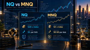 Best Brokers for NQ Futures NQ versus MNQ contract size and risk comparison