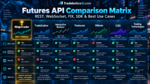 Best futures trading APIs comparison across NinjaTrader TradeStation Interactive Brokers Rithmic CQG and TT