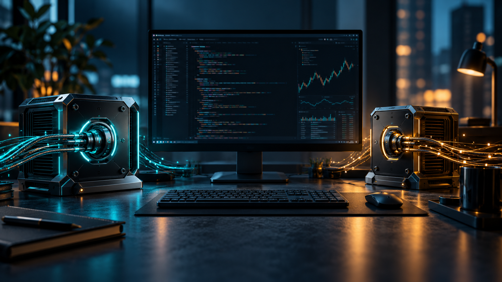 Futures charting trading workstation with multiple data and research displays